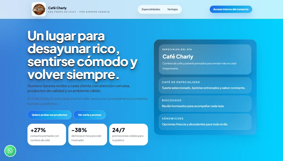 Captura de pantalla de Cafetería Charly